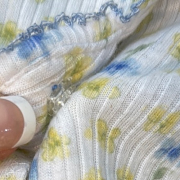 Vintage Earth Angels Floral Pajama Set, ruffled hems, sz Med &Small, *READ - Picture 7 of 11